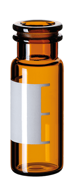 Afbeelding van 1.5 ml snap ring vial wide opening with label, amber