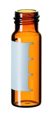 Picture of 4.0 ml amber screw neck vial with label