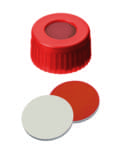 Picture of PP Short Thread Cap red, 6 mm centre hole, Septum Rubber/PTFE
