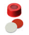 Picture of PP Short Thread Cap red, 6 mm centre hole, Septum Rubber/PTFE