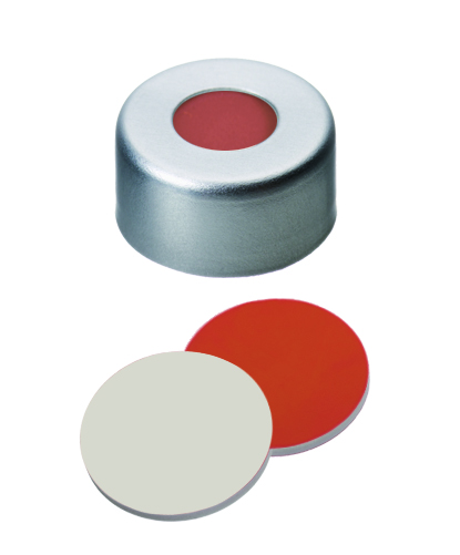 Afbeelding van Aluminum Cap clear lacquered, 5.5 mm centre hole, Septum Rubber/PTFE