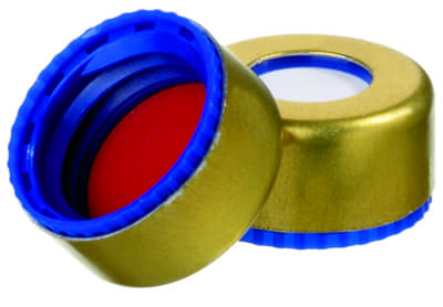 Picture of Magnetic Short Thread Cap gold, 6.0 mm centre hole, Septum Silicone/PTFE