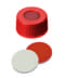 Image de 1.5 ml amber short thread vial with PP Short Thread Cap red, 6.0 mm centre hole