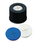 Picture of Polypropylene Screw Cap black, 8.5 mm centre hole, Silicone/PTFE with cross-slit