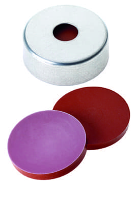 Picture of Ultra High Temperature (UHT) Seal, Steel Crimp Cap, silver, with 5.0 mm centre hole